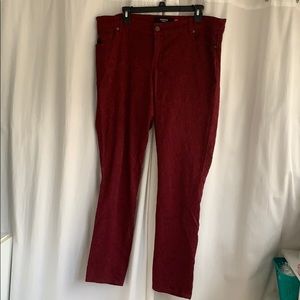 Burgundy denim pant